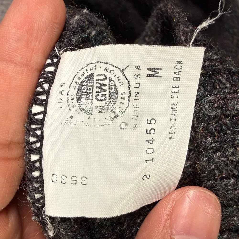 Vintage Robert Bruce Cardigan Sweater Mens M Gray USA Wool 70s 80s Grandpa